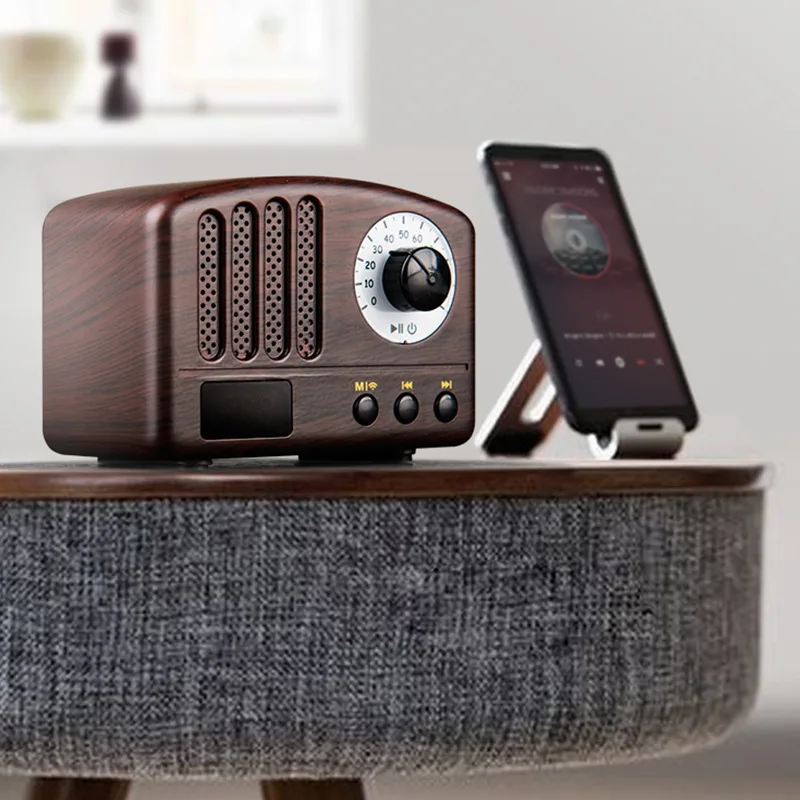 

New Bluetooth Audio Speakers Wireless Radio Retro Mini Home Portable TF/U Disk Speaker Loudspeaker Fashion Vintage Home Decor