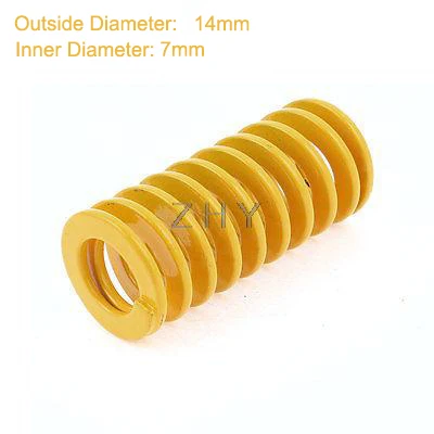 

TF 14mm OD 7mm ID 80mm 90mm 100mm 300mm Length Yellow Light Load 65Mn Metal Steel Spiral Stamping Compression Mould Die Spring