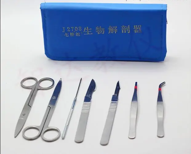 7pcs Anatomical Tools The Scalpel And Tweezers Lancet Dissecting Needle