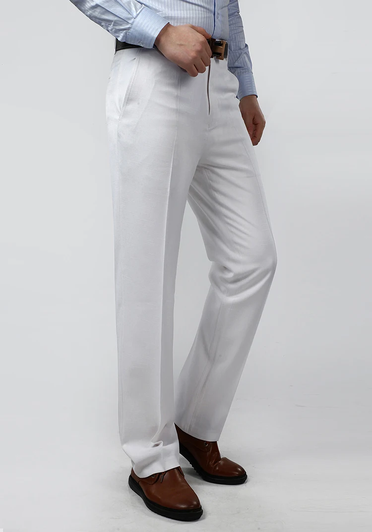 Мужские новые льняные брюки летний костюм брюки мужские брюки черные белые Flat42 44