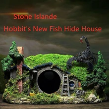 New Aquarium Decoration Stone Islande Hobbit Home Fish Tank Ornament Resin Stone Is Land Decorative Rocks Background Dccessories New Aquarium Decoration Stone Islande Hobbit Home Fish Tank Ornament Resin Stone Is Land Decorative Rocks Background Dccessories