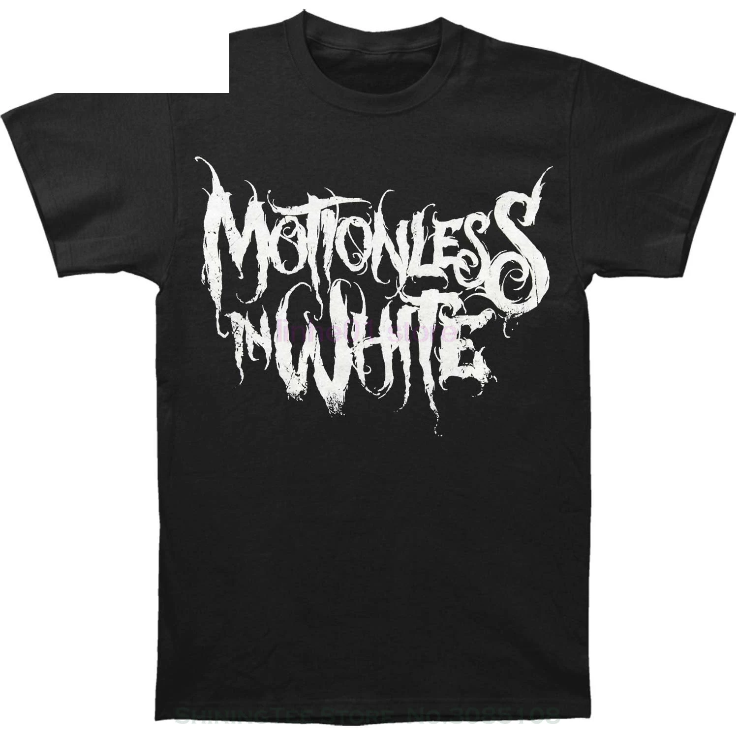 

GILDAN Print T Shirt O-neck Short Motionless In White Men's Logo T-shirt Black