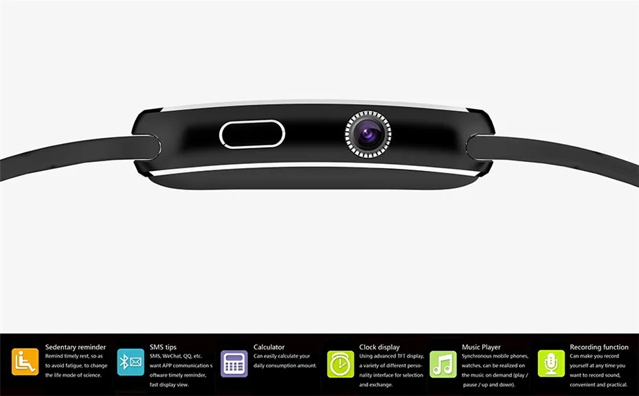 Bluetooth Smart Watch  Electronics Pedometer Wearable Devices Health Fitness Sport Watches For iOS Android Phone With Camera TF SIM Card slot X6  Support Facebook Whatsapp Xiaomi Samsung  (10)