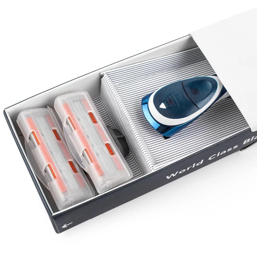 QShave marka niebieska maszynka do golenia z ostrzem golarka dla mężczyzn X3 Blade 2 QShave marka niebieska maszynka do golenia z ostrzem golarka dla mężczyzn X3 Blade 2