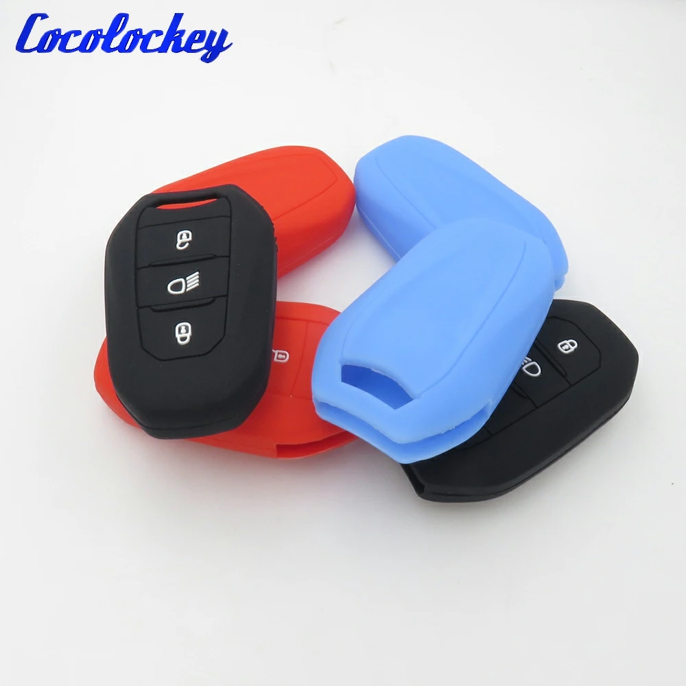 Cocolockey Silicone Car Key Cover Case Holder For Peugeot 308 408 508 2008 3008 4008 5008 Smart