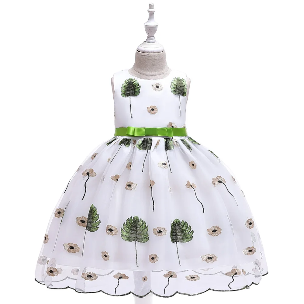 Fashion Girls Dress For Kids Embroidered Flowers Ball Gown Children Birthday Party Princess Dresses For Girls Clothes Prom Dress (10)