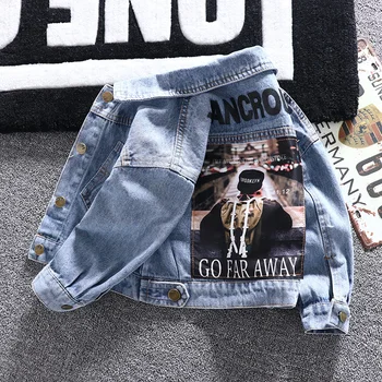 

Jeans Jacket For Little Boy Fashion Denim Coat Boy Kids Windbreaker Autumn Winter Outdoor Children'S Windbreaker Outfit Clothes