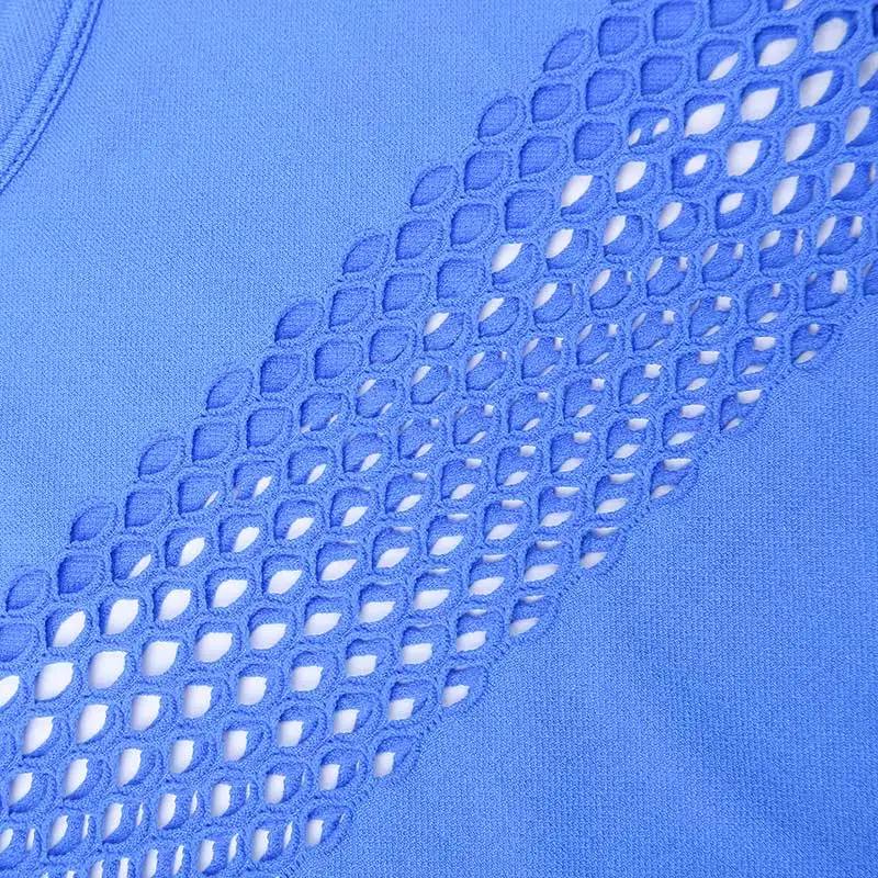 Fitness Women Sports T-shirt Running Short Sleeve Quick Dry Breathable Gym Sexy Hollow Nylon Sportswear Tops