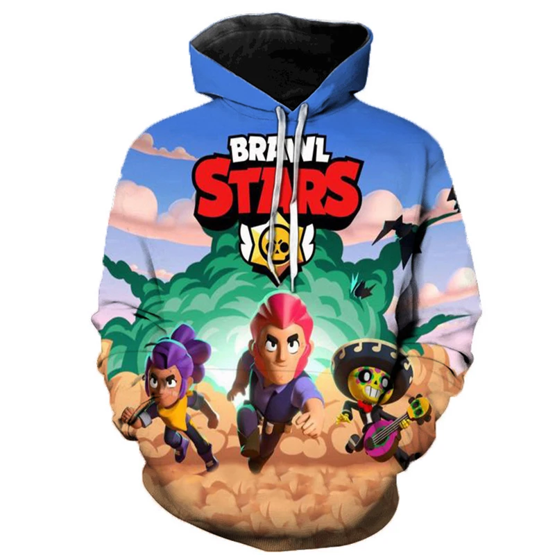 

2019 Newest Game Brawl Stars Hooded Sweatshirts 3D Printed Popular Game Brawl Stars Men Women Tops Streetwear Oversized Hoodies