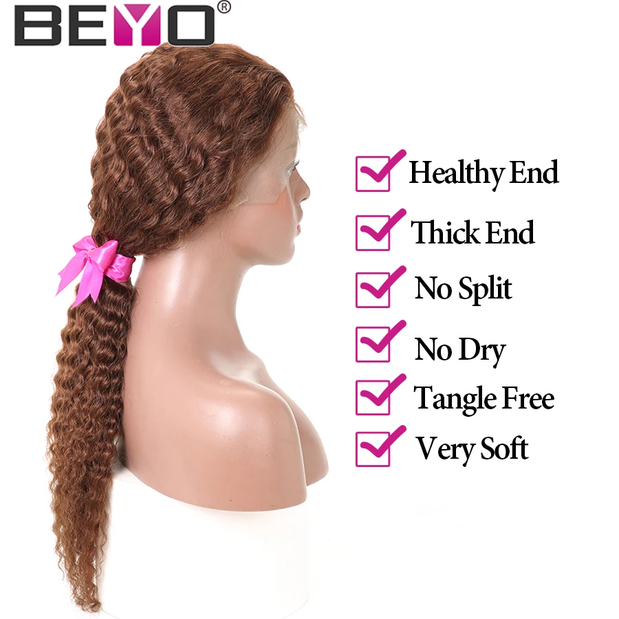 Brazilian Deep Wave Wig Lace Front Human Hair Wigs Pre Plucked With Baby Hair Lace Wigs For Black Woman Light Brown Color Beyo (4)