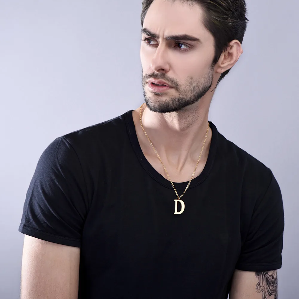 PROSTEEL-1-Pcs-Capital-Initial-Name-Gold-Color-A-Z-Letter-Alphabet-Pendant-Necklace-Chain-New