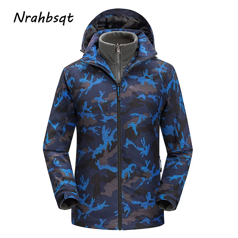 

NRAHBSQT Plus Size 5xl Mens Breathable Camouflage Jacket Winter Softshel Jackets Male Slim Hooded Windbreaker Coat HJ016