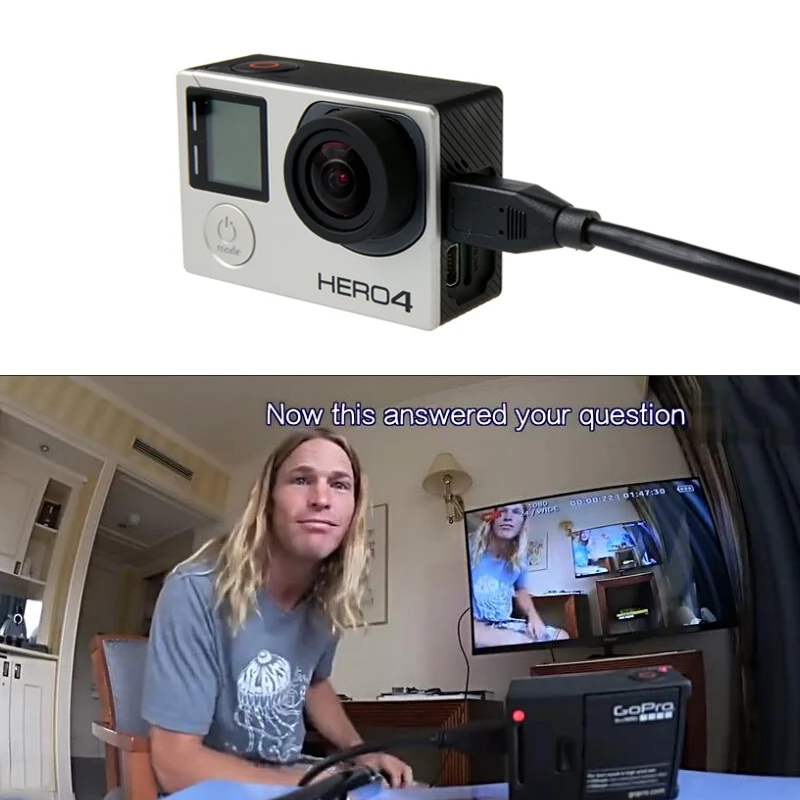 Оригинальные аксессуары TUYU Go Pro HDMI кабель для go pro hero 5 gopro 6 4 SJ4000 SJ5000 Xiaomi yi EKEN H9r H9 H5s