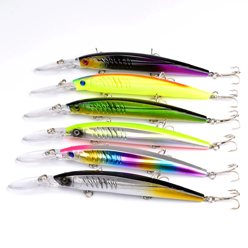 152mm 12.5g Japan Hard Bait Laser Minnow Fishing Lure 6# Hook Deep Sea fishing Wobbler Tackle Crankbait Isca Artificial Bait