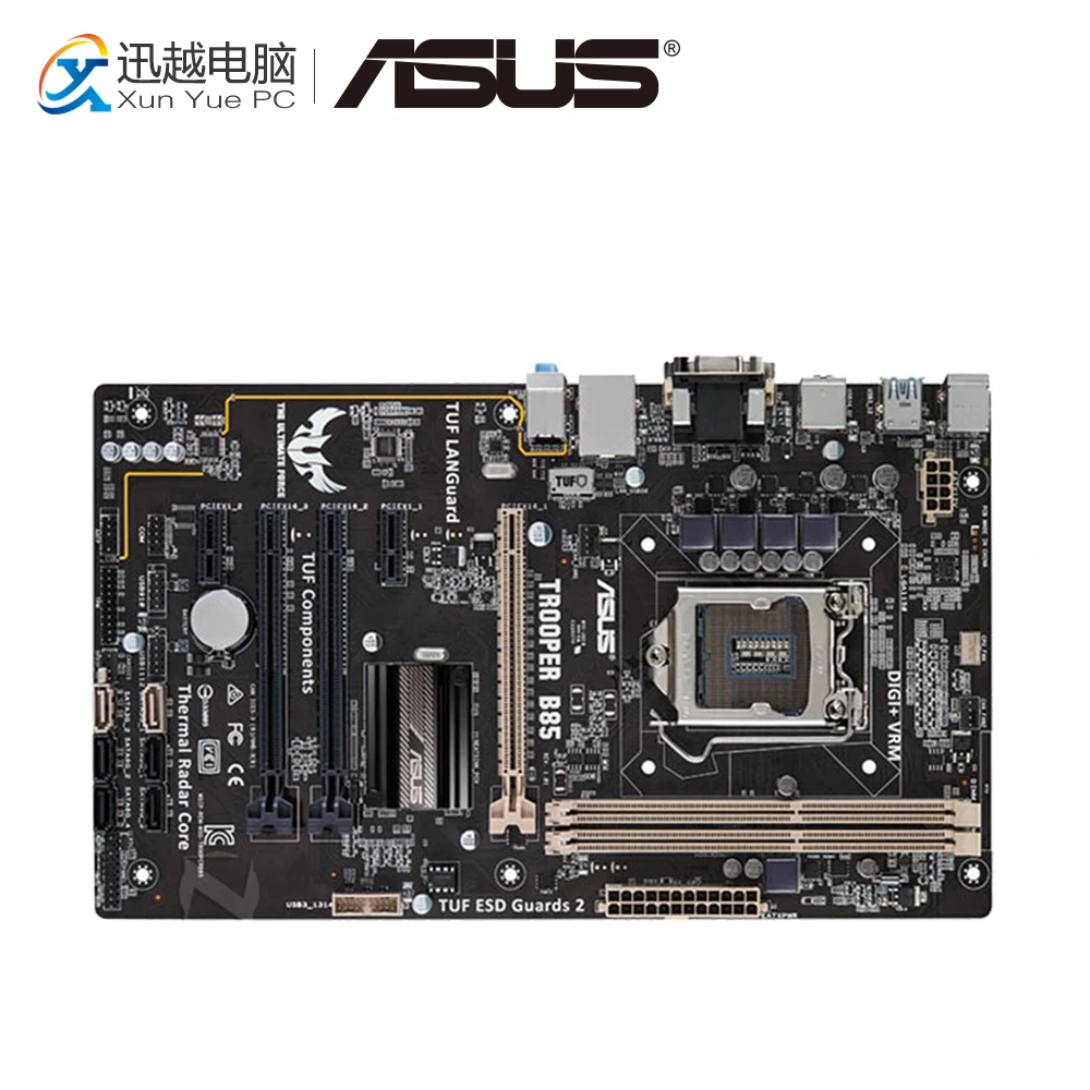 

Asus TROOPER B85 Desktop Motherboard B85 LGA 1150 For Core i3 i5 i7 DDR3 16G SATA3 USB3.0 VGA ATX Original Used Mainboard