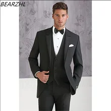 Свадебные костюмы смокинг жениха 3 предмета костюм темно серый индивидуальный заказ элегантное платье