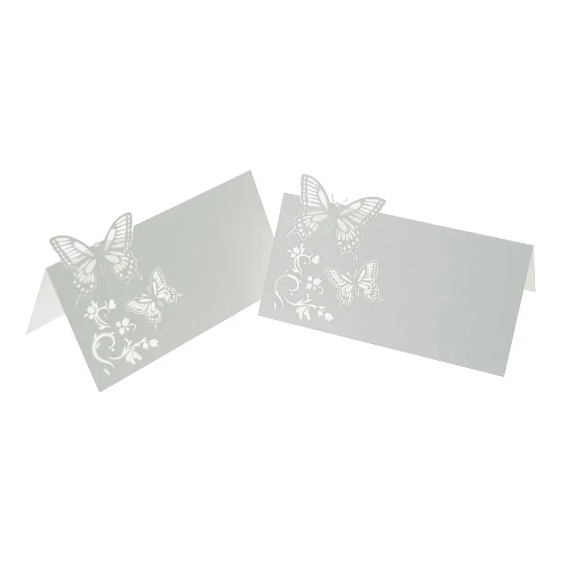 

Best 60x Butterfly Flower Place Table Numbers Guest Seating Name Cards for Wedding Party Decoration (White)