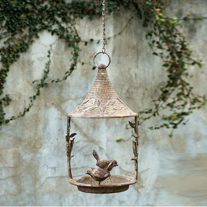 

Garden decor rustic vintage weathered country handmade bird feeder