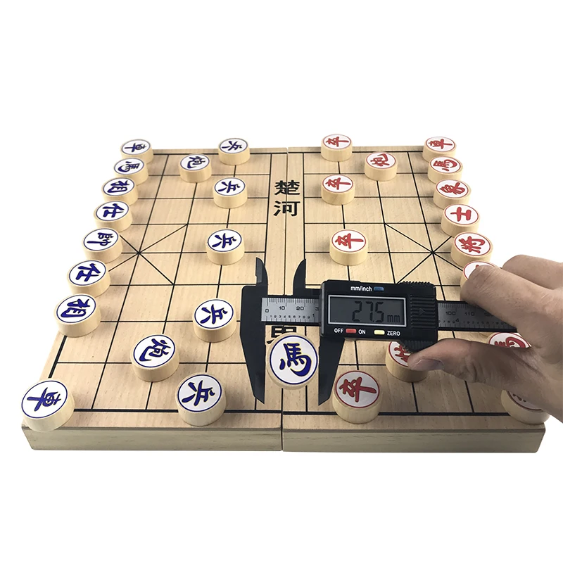 Yernea Chinese Chess Wooden Folding Chessboard 29*29*2.5 CM Handmade Wooden Entertainment Chinese Chess Pieces Box Gift