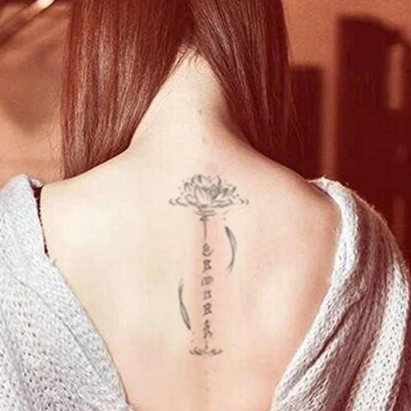 Us 059 Waterproof Temporary Tattoo Stickers Cute Buddha Lotus Flowers Big Design Body Art Man Woman Make Up Tool In Temporary Tattoos From Beauty