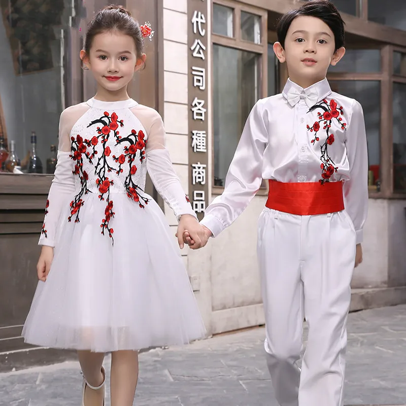 Chinese Style Performance Clothing Primary and Secondary Chorus Princess Dress Kindergarten Dance Costumes Costume | Тематическая