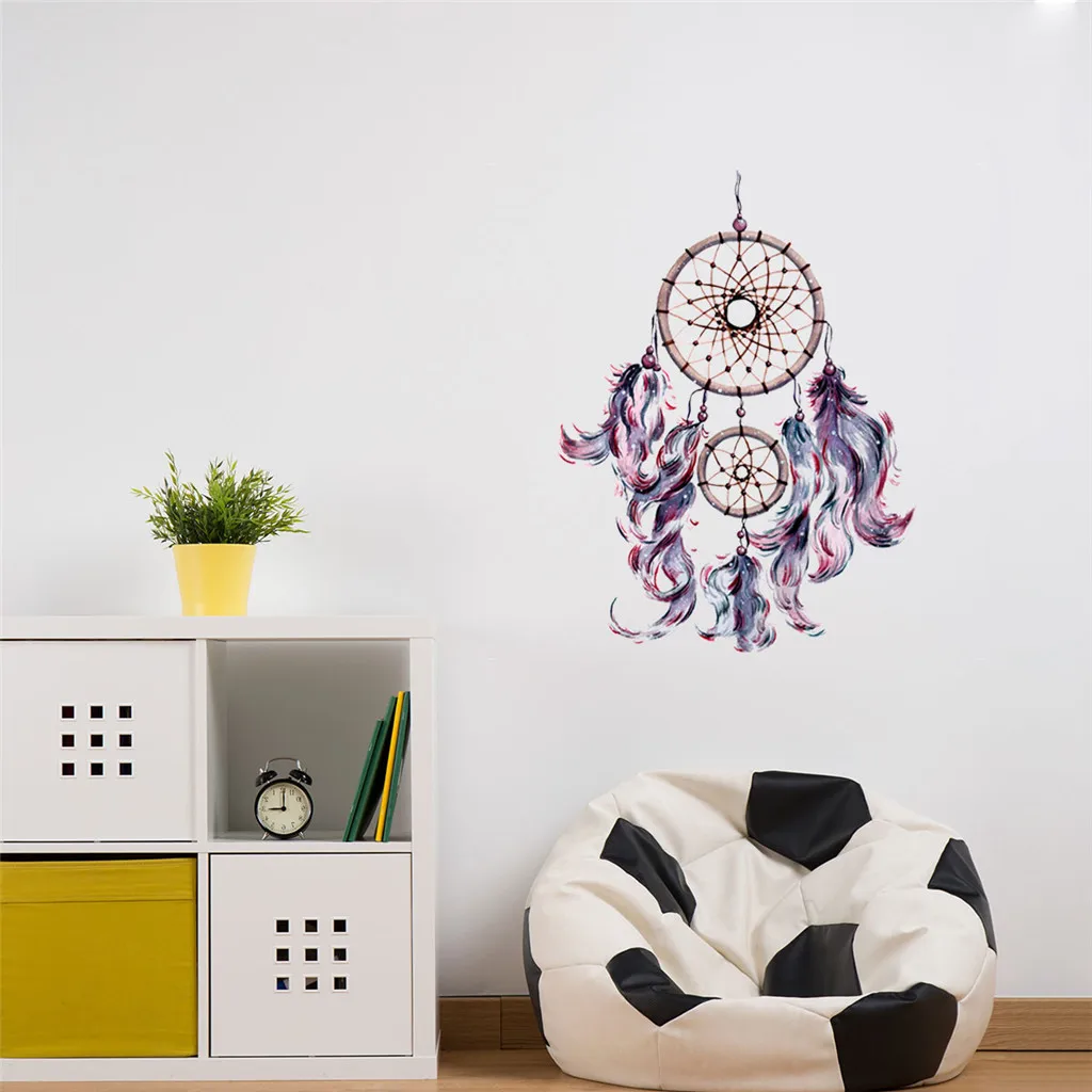 Purple Dreamcatch Wall Sticker Good Gream Ornaments Stickers Mobile Creative Wall Affixed Decorative Door Window Decoration