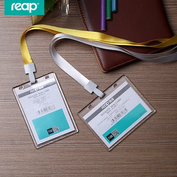 

Medium A7 crystal acrylic card holder with 15mm lanyard badge holder for large access card 105X74mm