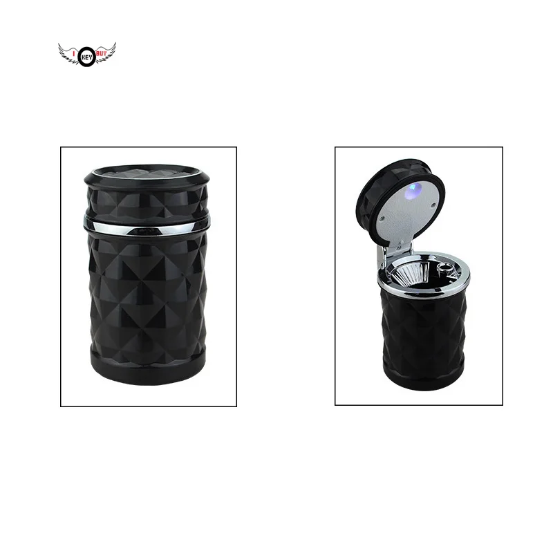 Portable Plastic Cylinder Shaped Smokeless Mine Ashtray for Car Blue