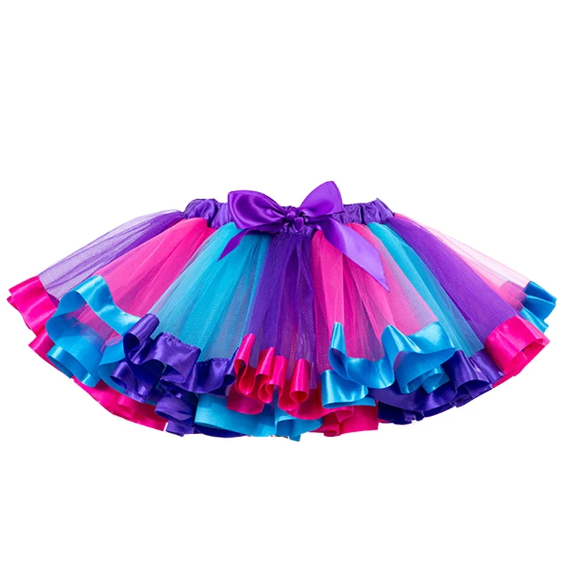 Новые юбки-пачки для маленьких девочек детская юбка-американка с эластичным поясом фатиновая юбка принцессы для маленьких девочек Разноцветные мини-юбки с единорогом, одежда - Цвет: 2