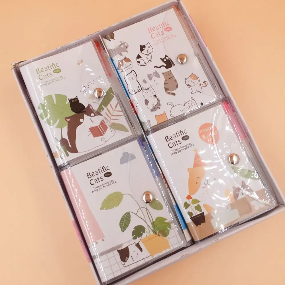 

Limit Shows 1 Set 8*11cm Cute Bear Cat Notebook with Ballpoint Pen Notepad Button Diary Book Exercise Book School Supply Gift