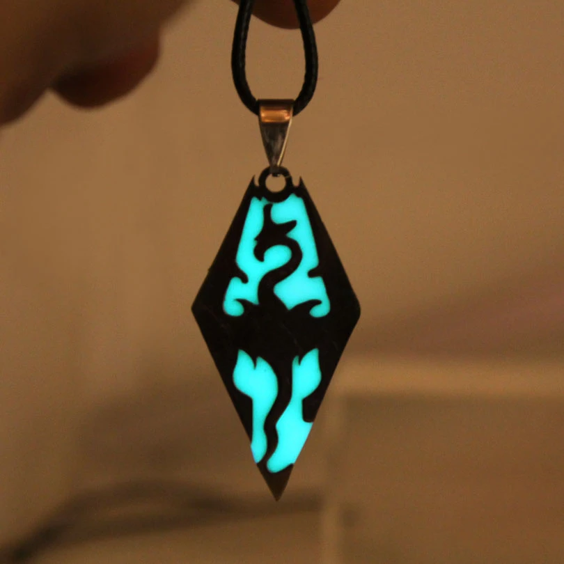 Dragon Necklace Glow In The Dark Pendant Gothic Fantasy Dragon Pendant Glowing Jewelry Gift For Son Dragon Keychain Gift Glowing Jewelry