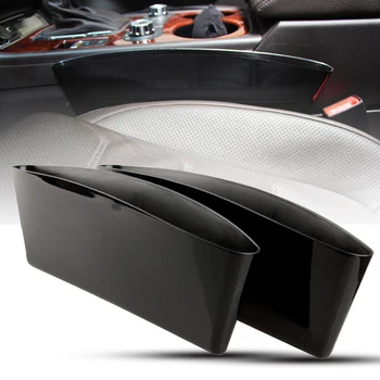 

JX-LCLYL Car Seat Gap Slit Pocket Storage Catcher Box Organizer Pouch Holder Box Black