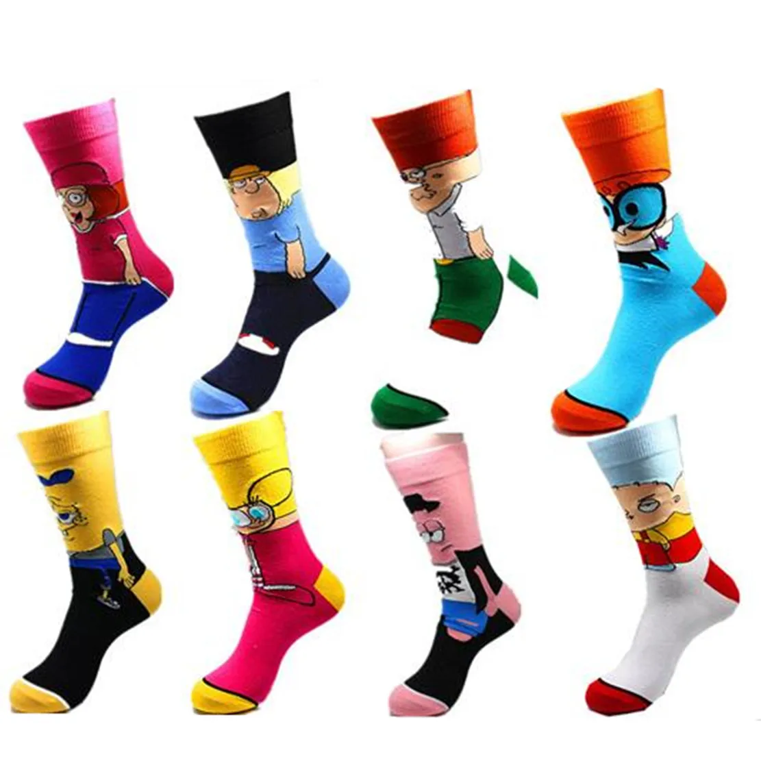 

Funny cartoon anime print socks Patrick Star fashion personalized novelty men women comfort breathable pink yellow cotton sock