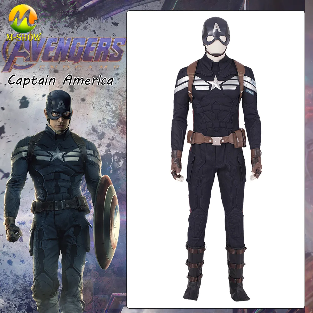 Avengers Endgame Captain America Cosplay Costume Avengers 4 Steve Rogers Costume Full Set Suit For Halloween Custum Made