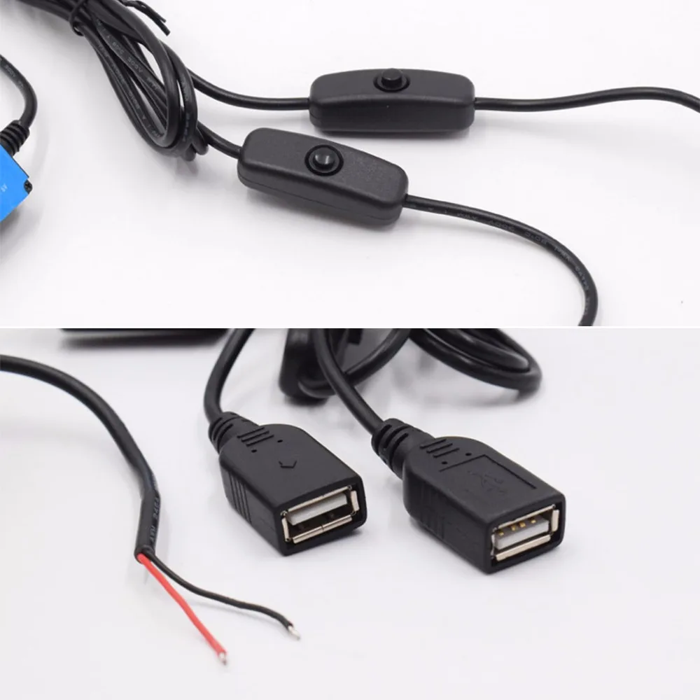 Автомобильный конвертер XCGaoon с 2 usb портами и переключателем 12 40 в 5 В 3 А зарядное