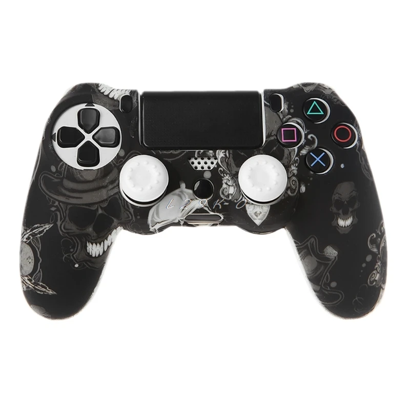 

Gamepad Controller Silicone Sleeve Guard Protective Cover + 2 Grip Caps For PS4
