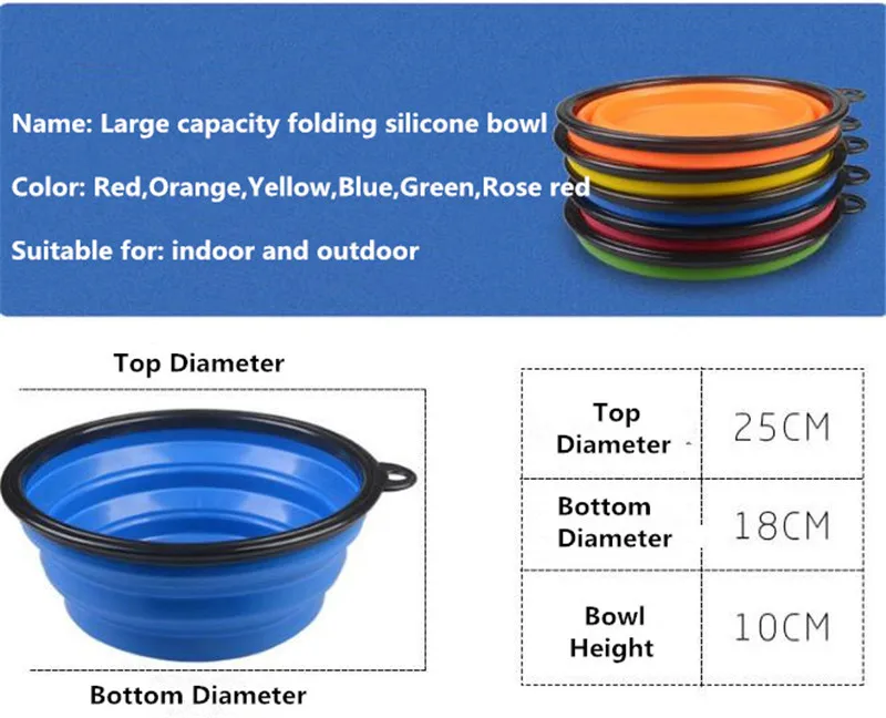 E28 2.5L большие складные миски для домашних животных силиконовая складывающаяся миска для домашних животных портативные миски для собак питьевая вода для собак миска для корма