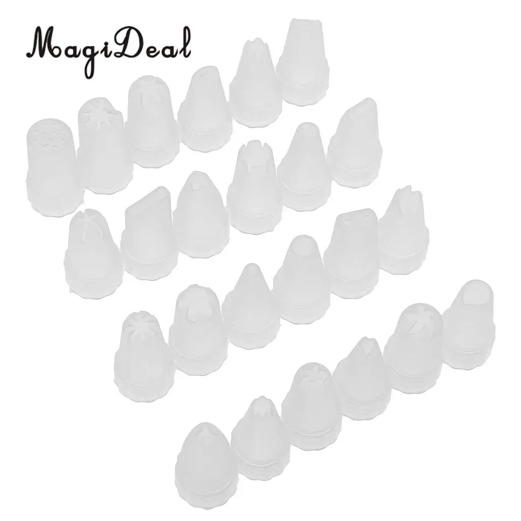 24Pcs Plastic Pastry Tubes Miniature Dollhouse Kitchen Container Set Tableware DIY Mini Clay Toys Decoration