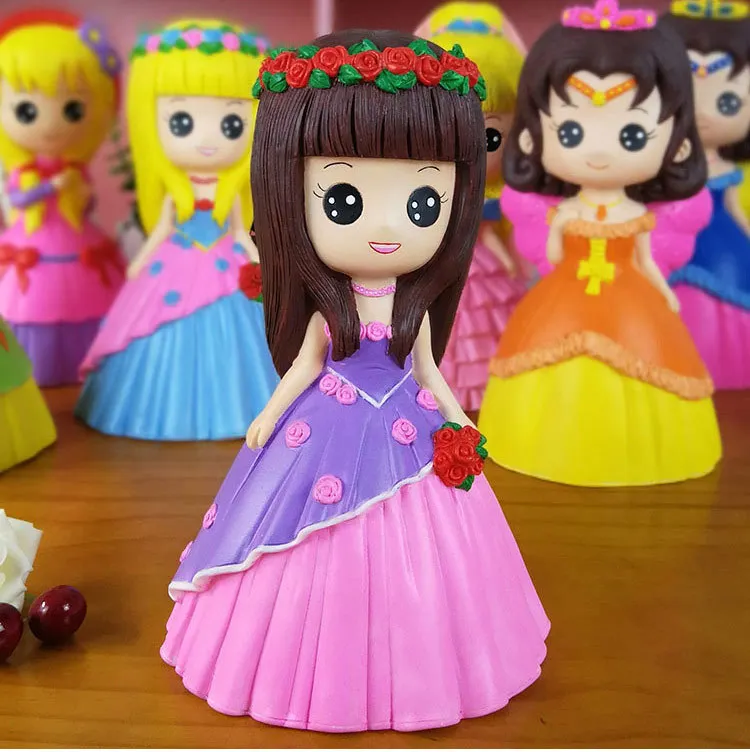 DIY Принцесса Серия штукатурка кукла не может сломать пластиковые граффити Окрашенные Детские игрушки искусство ремесла, игрушки DIY игрушки