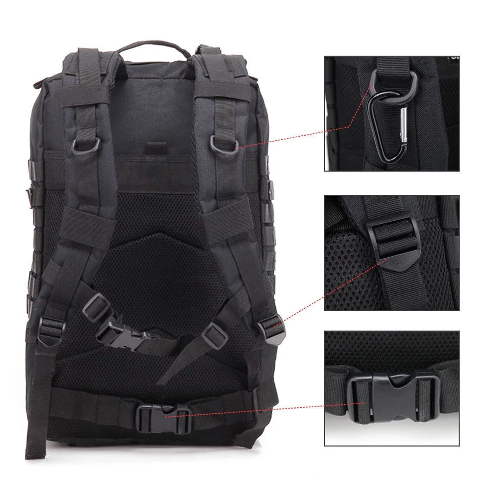 Günstige Outdoor Sport Rucksäcke Militärische Taktische Rucksack Flagge Patch Armee Rucksack Camping Große Bagpack 3P Wasserdicht Molle Taschen Packs