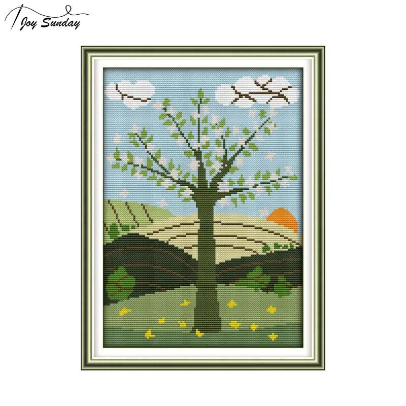 Joy Sunday The Four Seasons пейзаж Аида Ткань Вышивка крестиком для изготовления набор DMC DIY
