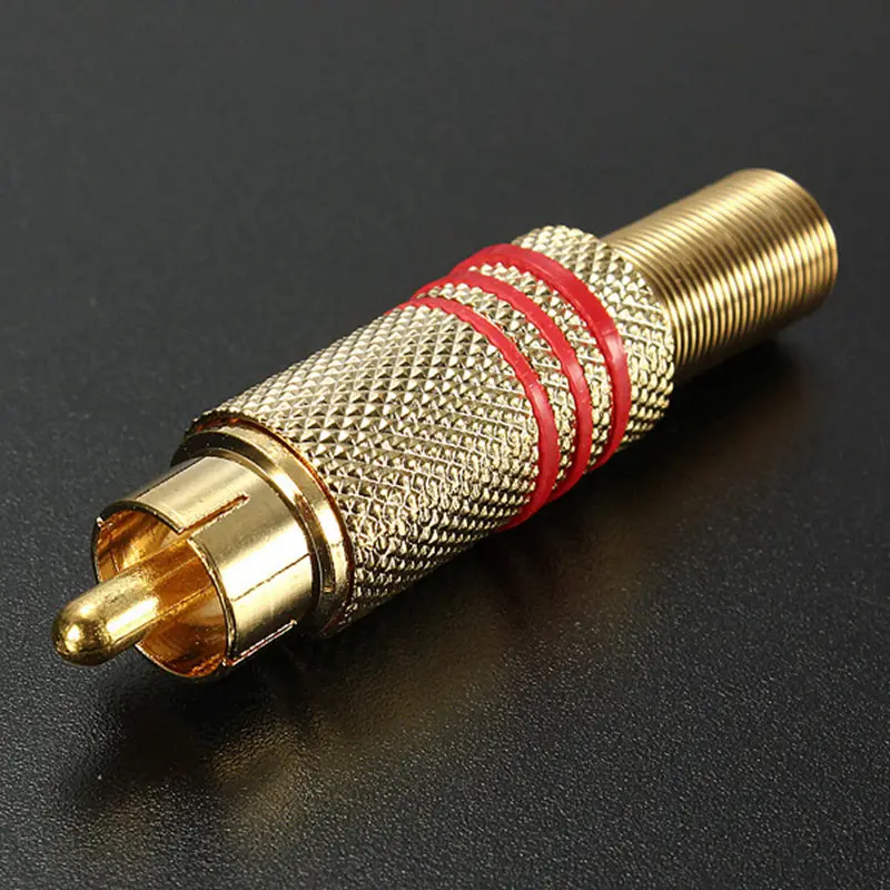 LEORY 4 шт. позолоченный RCA разъем аудио разъем с пружинным кабелем ...