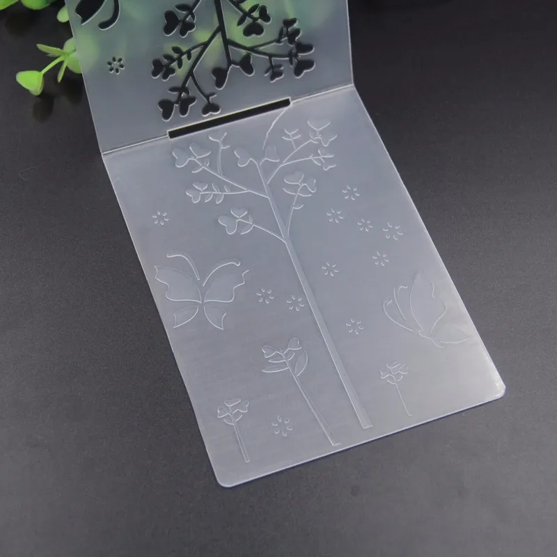 Дерево и бабочка пластиковые папки для тиснения бумага для скрапбукинга ремесло/Декор с помощью открыток