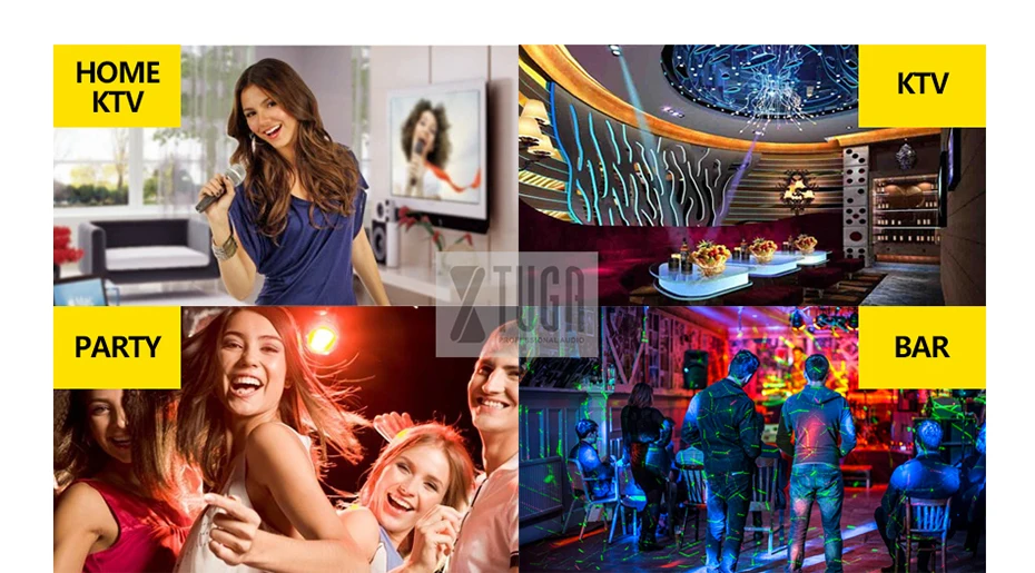 XTUGA UHF Dual Channel Wireless Handheld Microphone,Easy-to-Use Karaoke Bluetooth Microphone with Treble/Bass/Echo Effect wireless headphones with mic