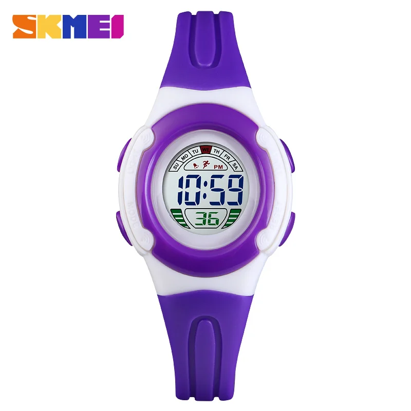 SKMEI спортивные студенческие Детские часы детские часы для мальчиков и девочек часы светодио дный светодиодные цифровые наручные часы электронные наручные часы для мальчиков и девочек - Цвет: Purple