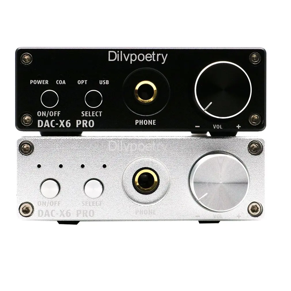 Dilvpoetry X6 Pro DAC HiFi усилитель для наушников декодер 24 бит/192 кГц коаксиальный/оптический/USB стерео аудио цифровой декодер