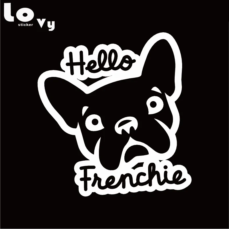 Автомобильные наклейки с собаками и щенками Hello Frenchie автомобильные на окна|car