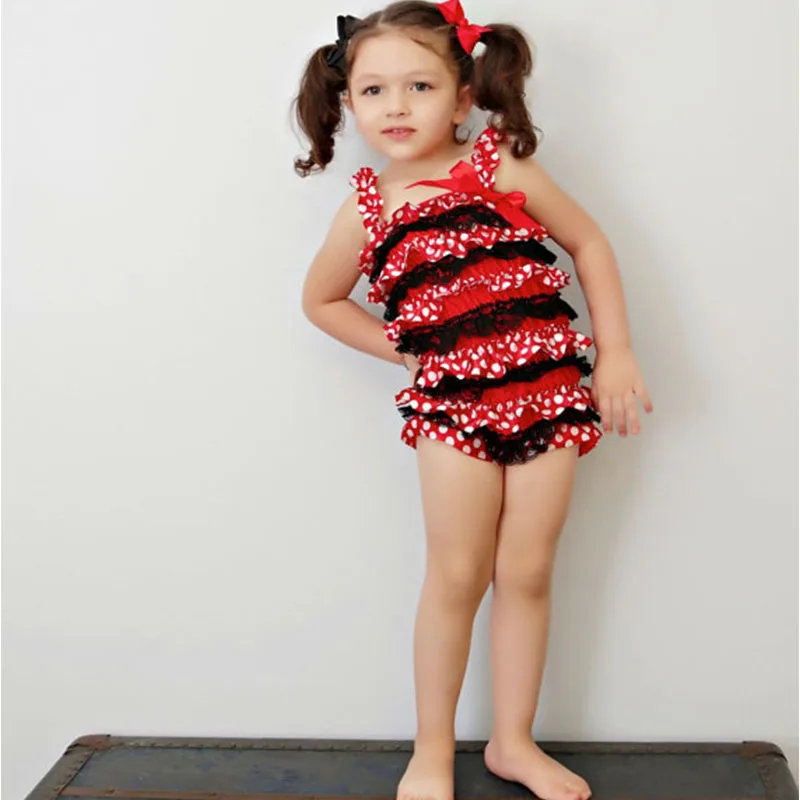 Baby Lace Rompers Baby Girls Lace Ruffled Petti Romper Infant Lace