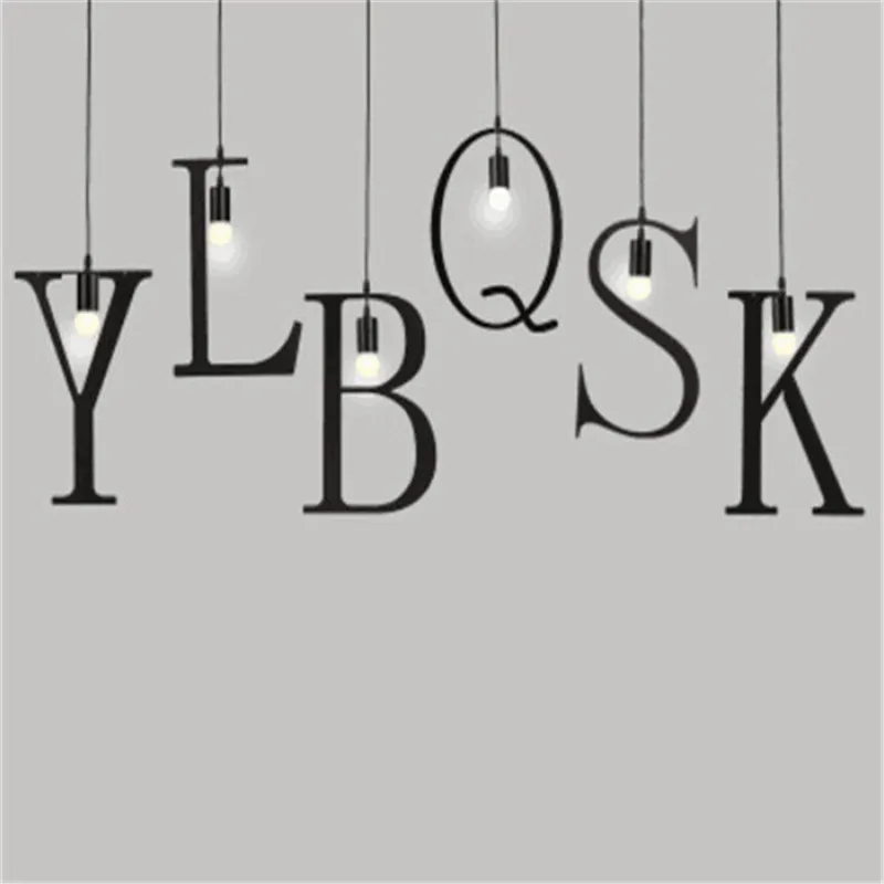 Скандинавский железный подвесной светильник сделай сам с буквами подвесная