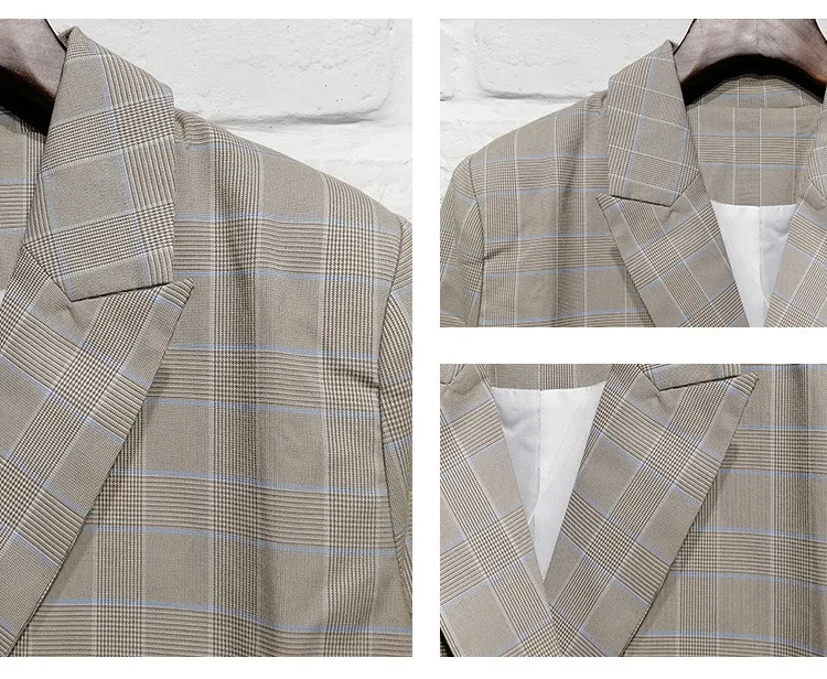 France style elegnt women's plaid blazers coat New 2019 spring autumn fashion casual blazer jackets A170